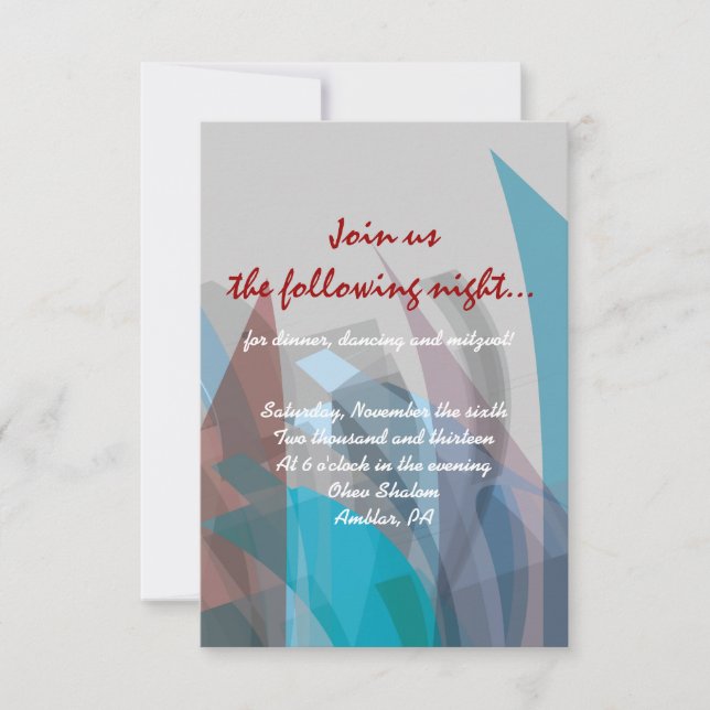 TRANSPARENT STAR Bar Mitzvah Invitación (Anverso)