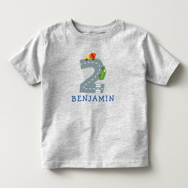 Transporte 2º cumpleaños Fiesta bebé camiseta (Anverso)