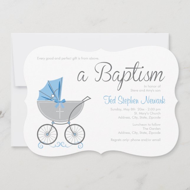 Transporte cruzado para bebés | Invitación al baut (Anverso)