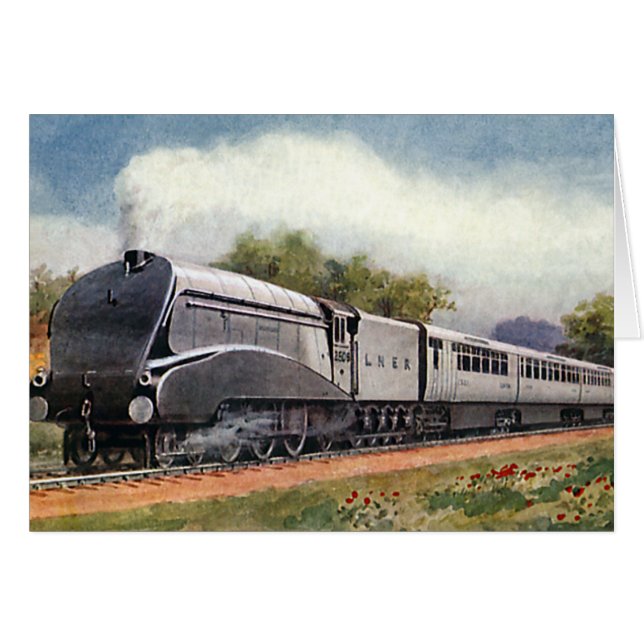 Transporte de época, tren plateado moderno (Anverso (Horizontal))