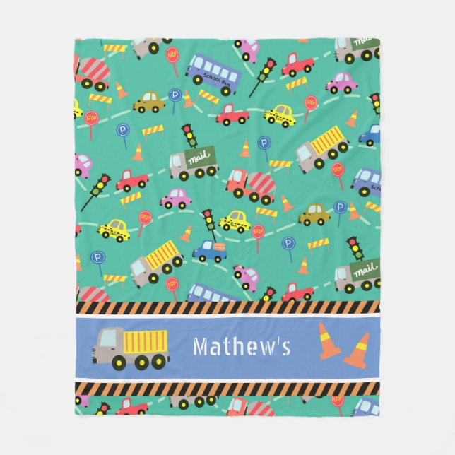 Transporte Verde azulado. Manta de forro polar (Anverso)