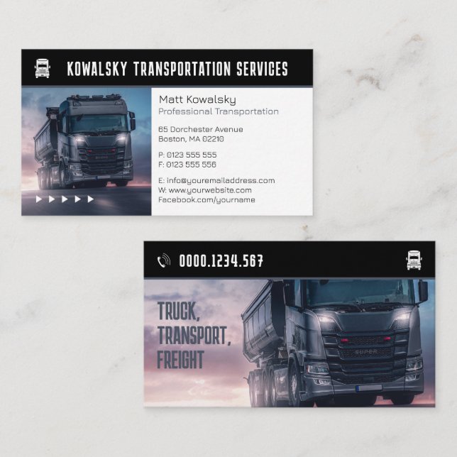 Transporte y logística | Tarjeta de presentación d (Anverso / Reverso)