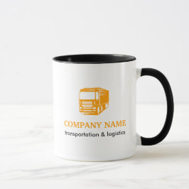 Transporte y taza del logotipo de la logística