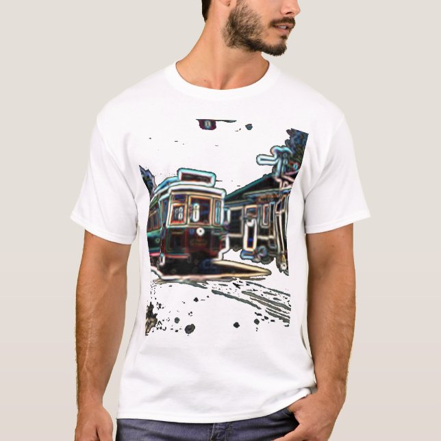 Tranvía de TRC Neon en la camiseta básica de stn M (Anverso)