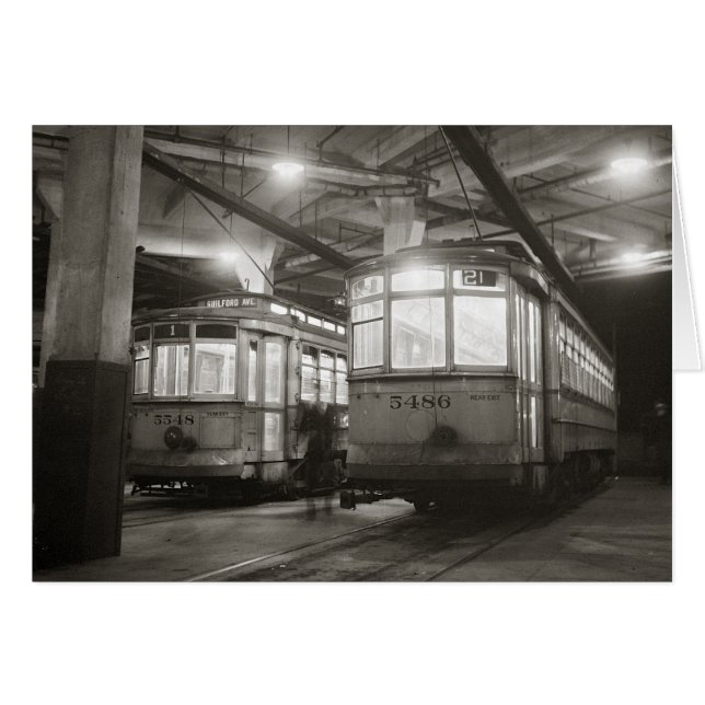 Tranvías en la Terminal, 1943 (Anverso (Horizontal))