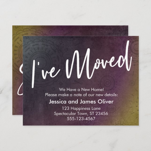 Trasladé una tarjeta gráfica multicolor Grunge Bur (Anverso / Reverso)