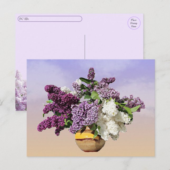Traspaso de postales - Bouquet de Lilacs (Anverso / Reverso)
