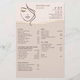 TRATAMIENTOS FACIALES Folleto de salón de belleza