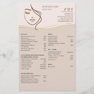 TRATAMIENTOS FACIALES Folleto de salón de belleza
