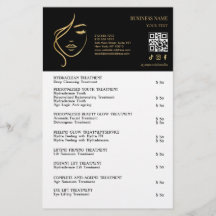 TRATAMIENTOS FACIALES Folleto de salón de belleza