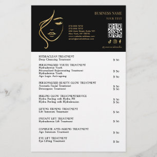 TRATAMIENTOS FACIALES Folleto de salón de belleza