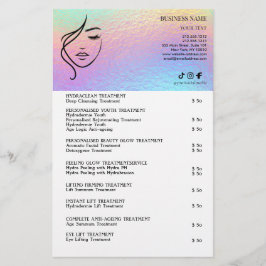 TRATAMIENTOS FACIALES Folleto de salón de belleza