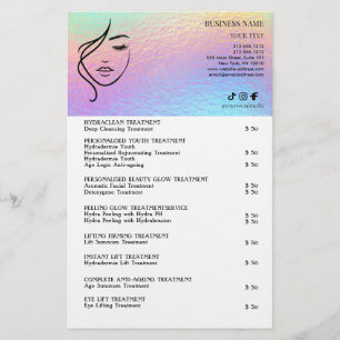 TRATAMIENTOS FACIALES Folleto de salón de belleza