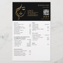 TRATAMIENTOS FACIALES Folleto de salón de belleza