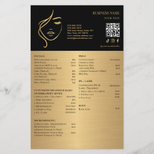 TRATAMIENTOS FACIALES Folleto de salón de belleza
