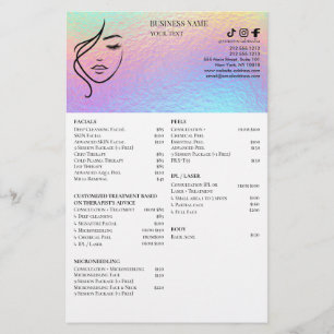 TRATAMIENTOS FACIALES Folleto de salón de belleza