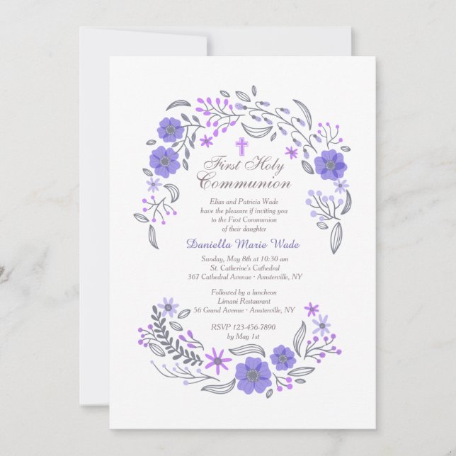 Trate la invitación de la lavanda con suavidad del (Anverso)