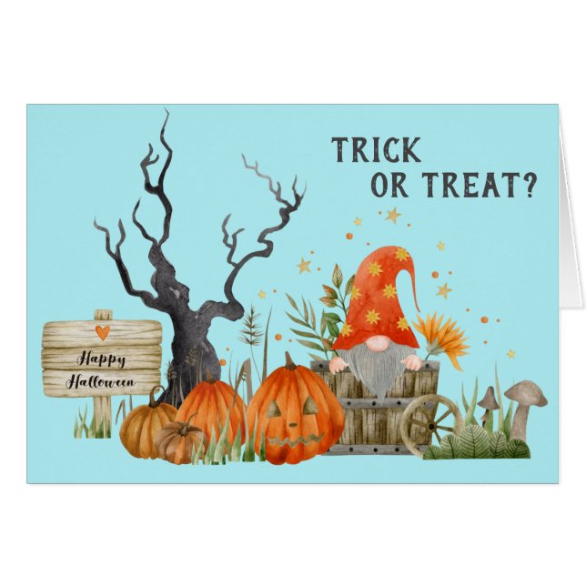 Trato o truco para la Gnome de Halloween (Anverso (Horizontal))
