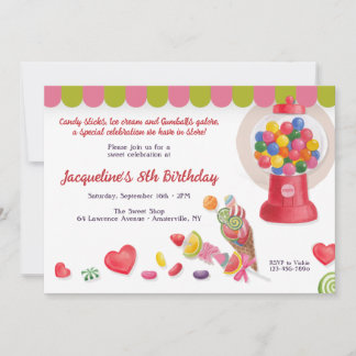 Tratos dulces Invitación de fiesta de cumpleaños