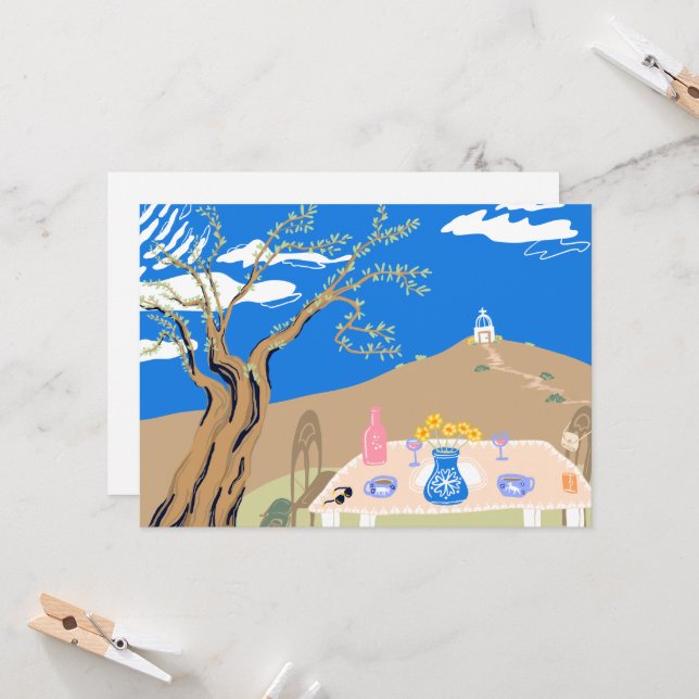 Travel keepsake Greek afternoon olive tree scene (Anverso/Reverso In Situ)