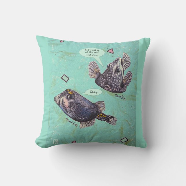 Traveling Trunkfish almohada de lanzamiento de 16" (Anverso)