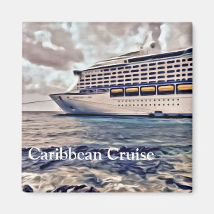 Travesía del Caribe - imán cuadrado de 2 pulgada