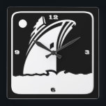 Travesía negra de la nave - reloj de pared retro<br><div class="desc">Añada una ojeada del estilo retro náutico.</div>