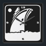 Travesía negra de la nave - reloj de pared retro<br><div class="desc">Añada una ojeada del estilo retro náutico.</div>
