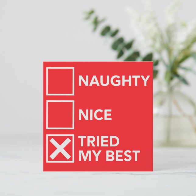Travieso Agradable Traté De Hacer Mi Mejor Navidad (Anverso de pie)