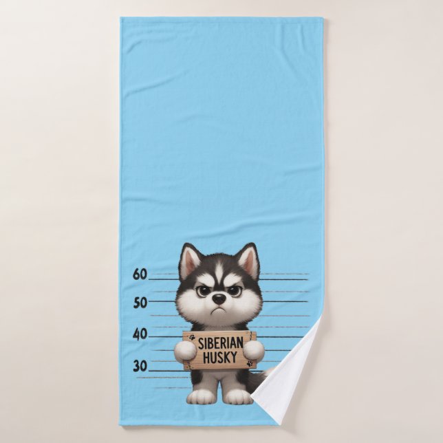 travieso Husky Siberiano  (Toalla de baño)