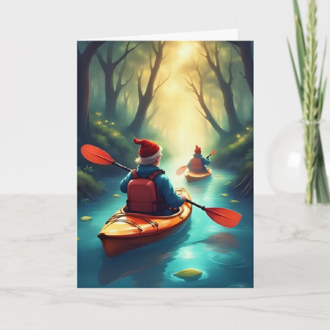 Trayecto de Kayak de vacaciones - Tarjeta de avent (Anverso)