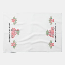 "Trayendo a casa el árbol de Navidad", toalla de c