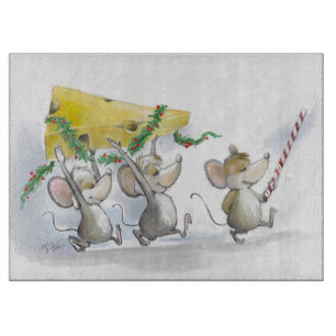 Trayendo la tabla de corte de queso de los Navidad