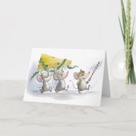 Trayendo la tarjeta de vacaciones de queso para lo