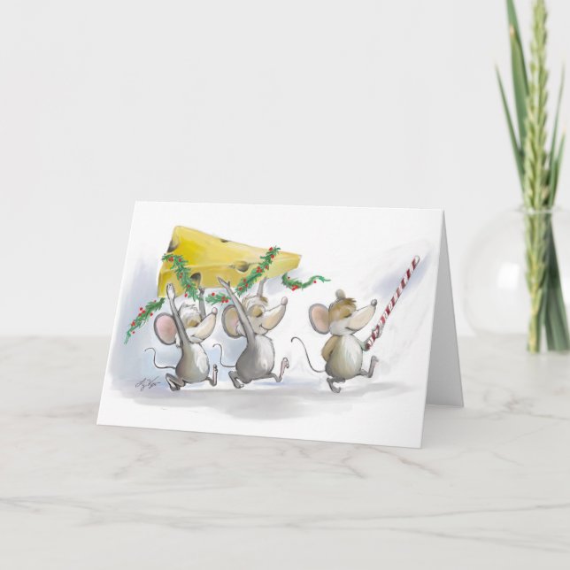 Trayendo La Tarjeta Queso Blank De Los Navidades (Anverso)