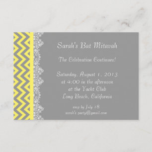 Trazo Chevron - Invitación amarilla - insertar