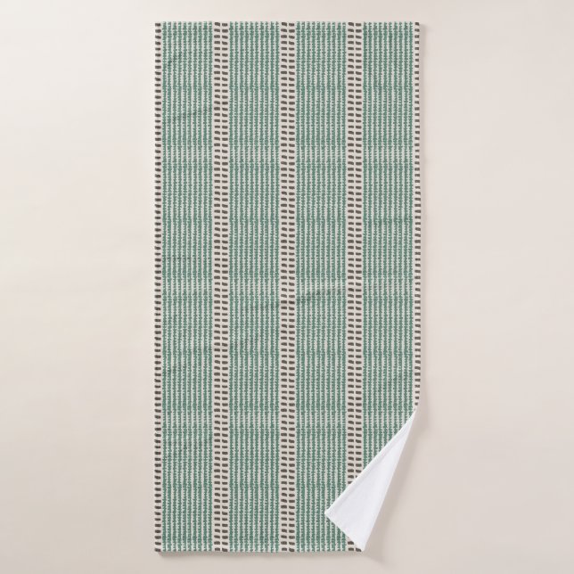 Trazos discontinuos de malla de rafia minimalista  (Toalla de baño)