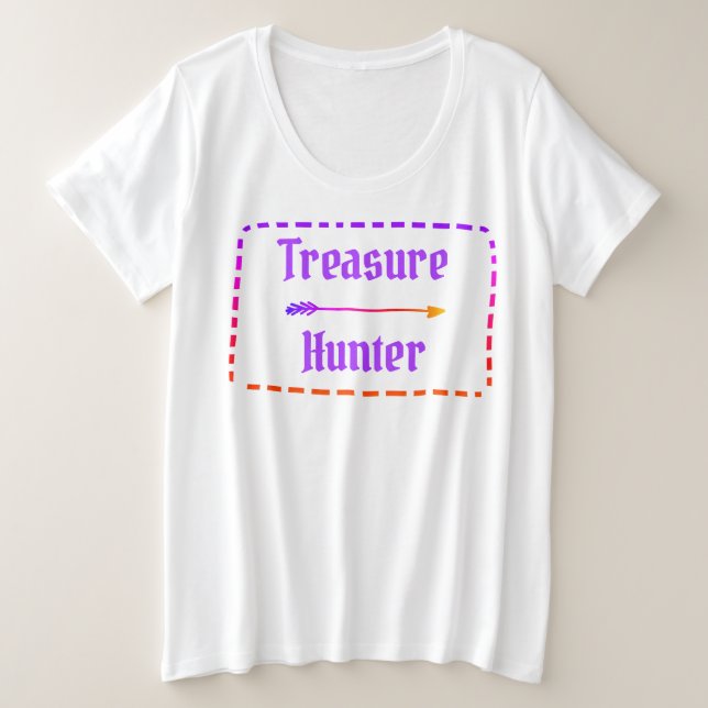 Treasure Hunter - Camiseta tamaño más grande para  (Anverso del diseño)