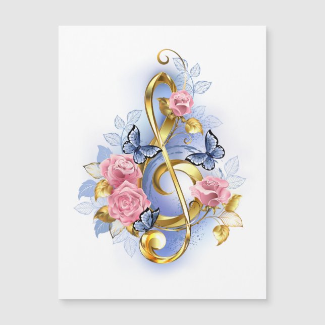 Treble arrecife con rosas rosas rosas rosas (Anverso)