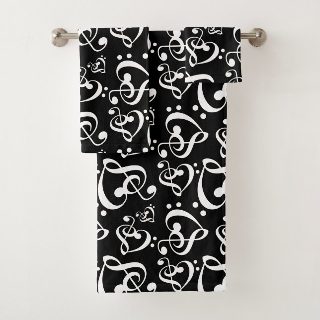 Treble Bass Clef Heart Music Notes Pattern (In situ)