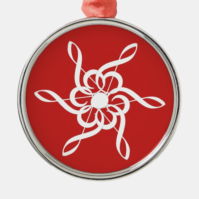 Treble Clef Snowflake Ornamento musical de Navidad (Frente)