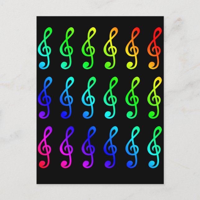 Treble Clefs Notas musicales Colorful Rainbow Colo (Anverso)