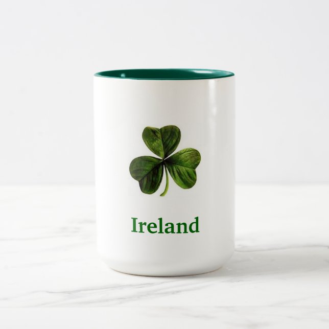 Trébol de Irlanda - taza de café (grande) (Centro)