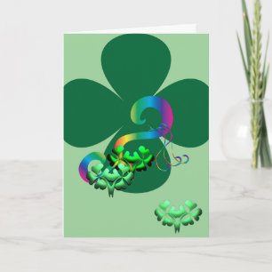 Trébol de la suerte Shamrock tarjeta irlandesa del