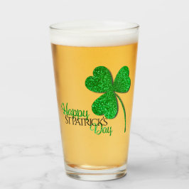 Trébol Feliz Día de San Patricio con Brillo Verde