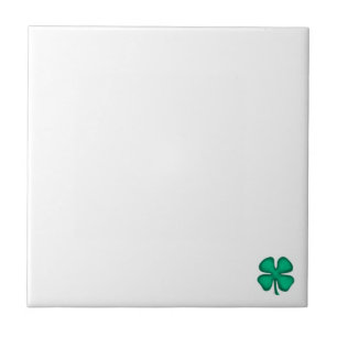 Trebol irlandés de 4 hojas Lucky pequeño azulejo b
