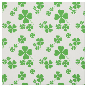 Trébol irlandés, impresión verde de la tela del