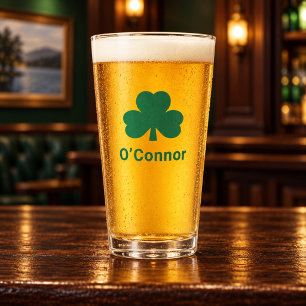 Trébol Verde Irlandés con Apellido Personalizado