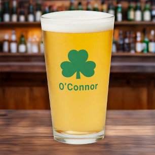 Trébol Verde Irlandés con Apellido Personalizado
