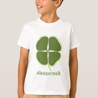 Trébol verde oscuro con contorno, camisetas